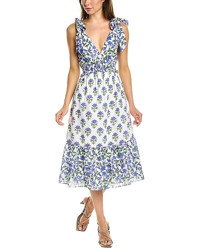 Celina Moon Tie-Shoulder Midi Dress Women