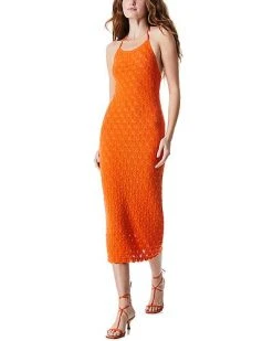 Alice + Olivia Jone Halter Fitted Wool-Blend Midi Dress Women