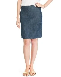 NIC+ZOE Petite Seams To Be Denim Skirt Women