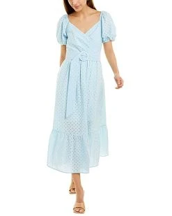 Beulah Embroidered Eyelet Midi Dress Women