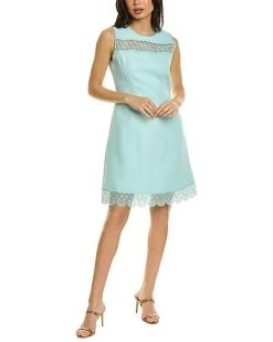 Elie Tahari Lace Insert A-Line Dress Women