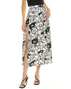 Ronny Kobo Marlo Silk-Blend Midi Skirt Women