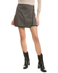 Max Studio Faux Wrap Mini Skirt Women