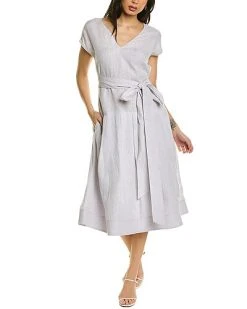 Lafayette 148 New York Remington Linen A-Line Dress Women