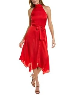 Vince Camuto Halter Neck Midi Dress Women