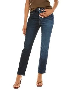 FRAME DENIM Le Sylvie Slender Indigo Combo Straight Jean Women