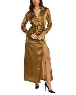Nicholas Electra Collar Silk Gown Women