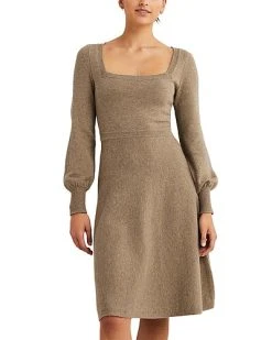 Boden Square Neck Wool & Alpaca-Blend Dress Women