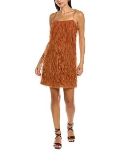 Rebecca Taylor Feather Silk Dress Women