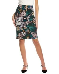 Samantha Sung Chloe Silk Pencil Skirt Women