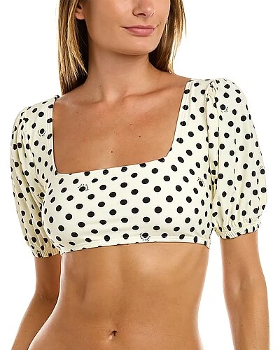 Kate Spade New York Puff Sleeve Scoop Bikini Top Women