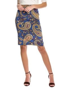 Samantha Sung Chloe Silk Pencil Skirt Women