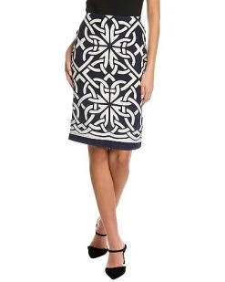 Samantha Sung Chloe Silk Pencil Skirt Women