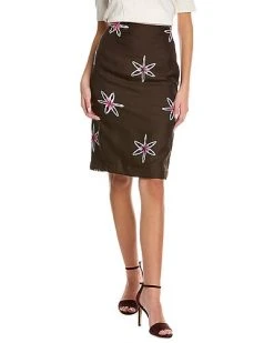Samantha Sung Chloe Silk Pencil Skirt Women