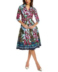 Samantha Sung Patricia Wool & Silk-Blend Shirtdress Women