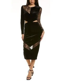 BCBGMAXAZRIA Lace & Velvet Maxi Dress Women