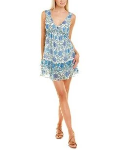 Celina Moon Sleeveless V-Neck Babydoll Mini Dress Women