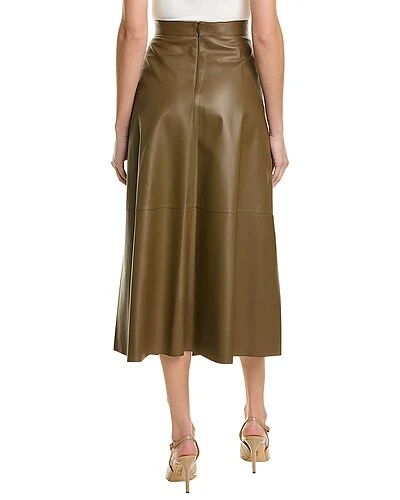 Lafayette 148 New York Sumner Leather Midi Skirt Women - Image 2