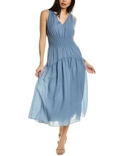 Vince Smocked A-Line Dress Women