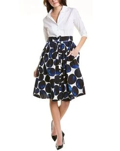 Samantha Sung Audrey Contrast Midi Shirtdress Women