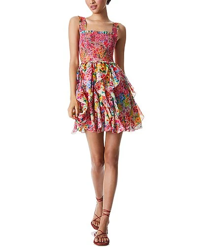 Alice + Olivia Jocelyn Silk-Blend Mini Dress Women