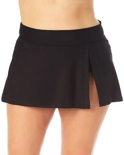Anne Cole Banded Side Slit Swim Skirt Women