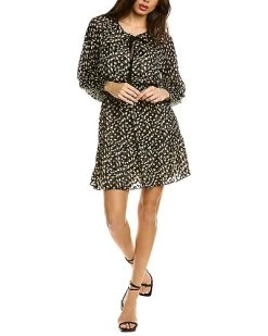 THEORY Satin Burnout Silk-Blend Mini Dress Women