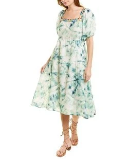 Johnny Was Marble Linen Midi Dress Women