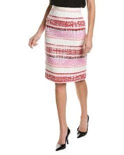 Oscar De La Renta De La Renta Tweed Silk-Lined Pencil Skirt Women