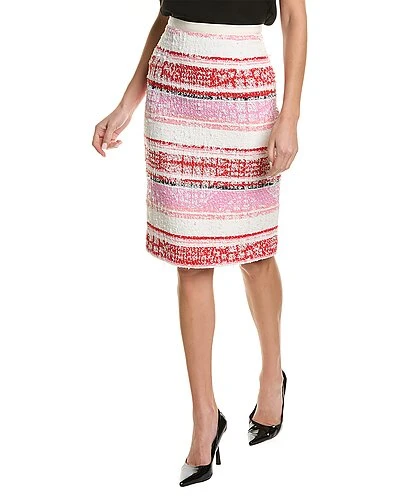 Oscar De La Renta De La Renta Tweed Silk-Lined Pencil Skirt Women