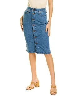 Madewell Denim High-Waist Midi Skirt Women