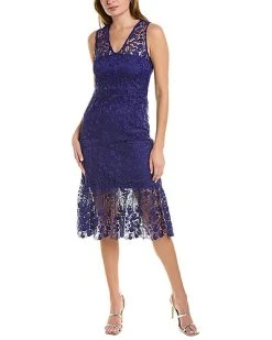 Elie Tahari Lace Midi Dress Women