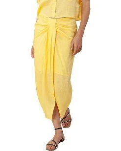 Hale Bob Linen Midi Skirt Women