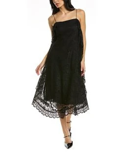 Rebecca Taylor Doily Lace Midi Dress Women
