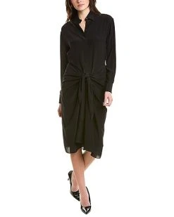 Michael Kors Cascade Tie-Waist Silk Shirtdress Women