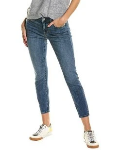 7 For All Mankind Gwenevere Whiskering Straight Leg Jean Women