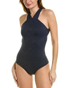 Shoshanna High Halter Neck One-Piece Women