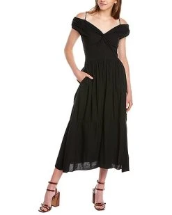 Vince Off-Shoulder Twist Dress Women