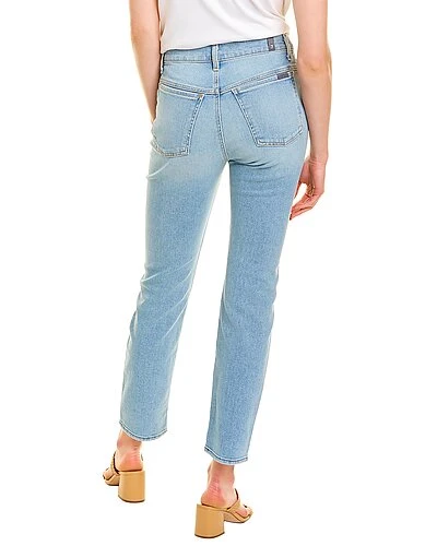 7 For All Mankind Peggi Light Wash Straight Jean Women - Image 2