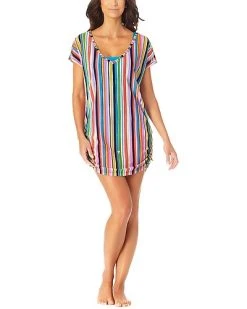 Anne Cole Mesh V Neck Tunic Women