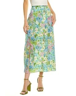 Ronny Kobo Marlo Silk-Blend Midi Skirt Women