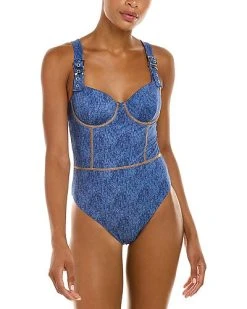 WeWoreWhat Buckle Strap Corset One-Piece Women