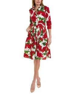 Samantha Sung Audrey 2 3/4-Sleeve Shirtdress Women