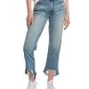 7 For All Mankind Distressed Medium Cropped Straight Jean Women