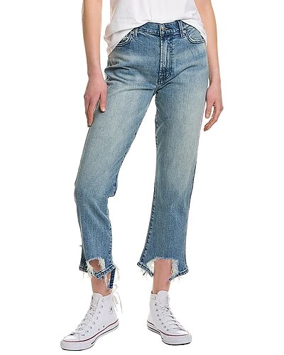 7 For All Mankind Distressed Medium Cropped Straight Jean Women