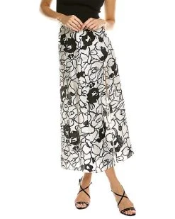 Ronny Kobo Marlo Silk-Blend Midi Skirt Women
