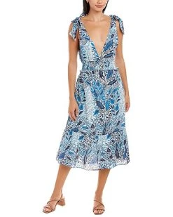 Celina Moon Tie-Shoulder Midi Dress Women