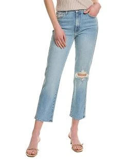 7 For All Mankind High Waist Cropped Sands Straight Ankle Jean Women