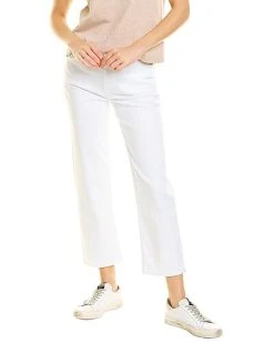 Hudson Jeans Oa White Mid-Rise Straight Crop Jean Women