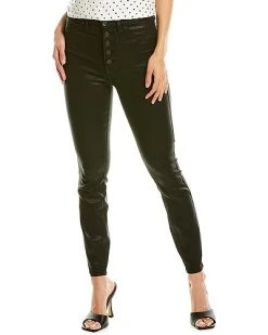 7 For All Mankind Ubrey Black Coated Super High-Waist Skinny Jean Women